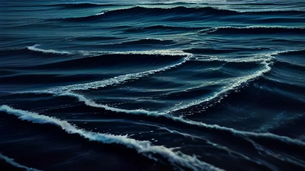 tidal water moving at night